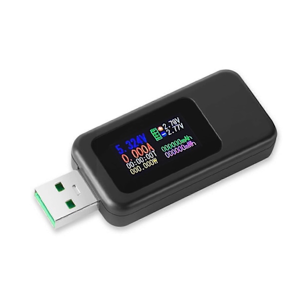 USB 3.0 Tester Strømmåler 4-30V 0-6.5A USB Spændings- og Strømtester Detektor, Digital Voltmeter Amperemeter Power Bank Kapacitetstester med IPS Farve Di