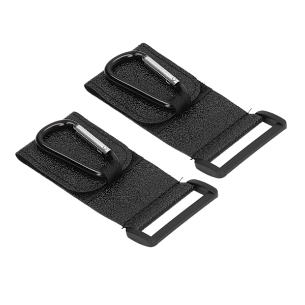 2 st svart barnvagnskrokar - mångsidig handsfree läder barnvagnskrokar