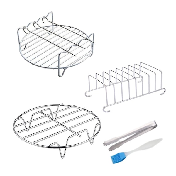 Grill Metallhållare Luftfritösställ Dubbelskikt Rostfritt Stål - 3st 20.3cm