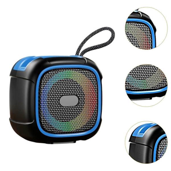 Kannettava BT-kaiutin RGB-värivaloilla juhliin ja perhetapaamisiin, oranssi ja sininen