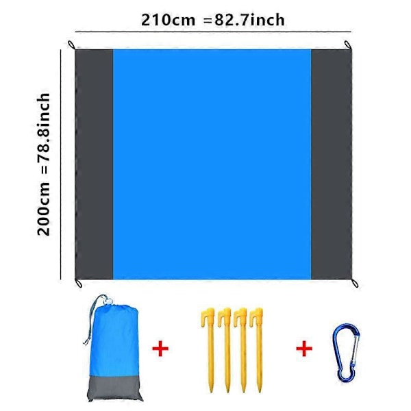 Ombre farve 2-pak Strandtæppe Sandfrit, Super Stort 200 x 210 cm, Sandtæt Vandtæt, Blødt Komfortabelt Robust Materiale