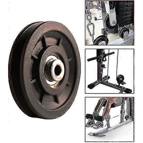 Universella lagerhjul för kabelmaskin - 90mm gymhjul, reservdel för träningsutrustning