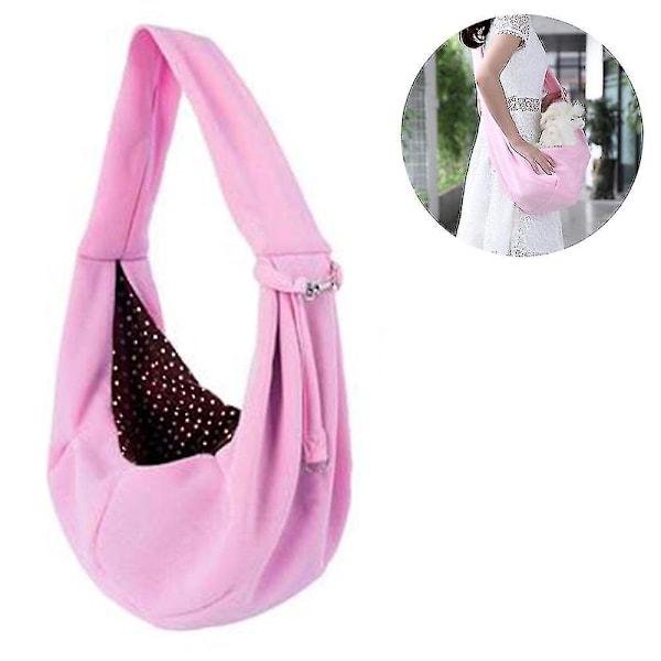 Hands-Free Reversible Pet Sling Carrier Bag for Dogs and Cats Pink