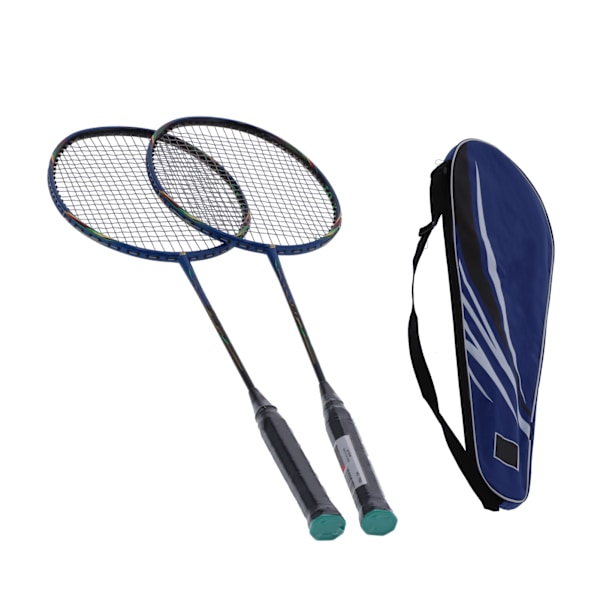 2 Badmintonracketset i lättviktskolfiberkomposit för vuxna