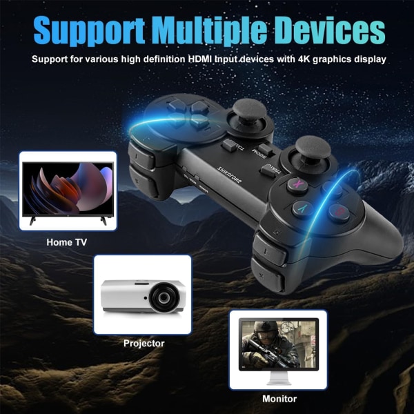 Retro Game Stick, Retro Game Console-64G, Wireless Retro Game Stick, Plug and Play Indbygget Gaming Video Game Stick (64G)