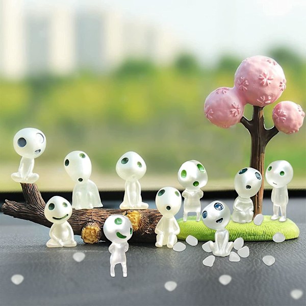 10 Stykker Prinsessefigur Gir 15 Dekorative Steiner Lysende Tree Elves Trefigurer Mini Dekorasjon （3-3.8cm）