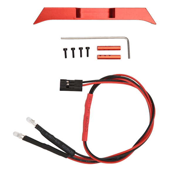 Alumiiniseoksesta valmistettu takapuskuri LED-valolla RC-auton päivitysosat Axial SCX24 AXI00001 1/24 kauko-ohjattavaan autoon, punainen