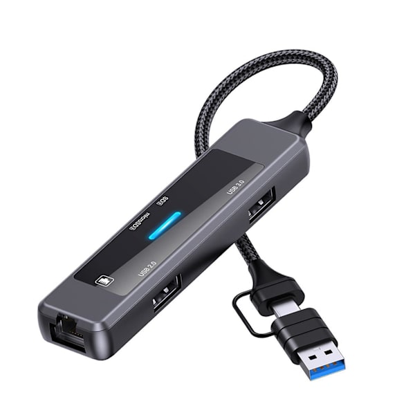 5-i-1 USB C-hub, portabel USB C-splitter för tangentbord, laptop, USB-minne