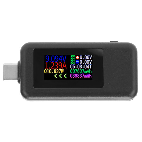 USB C power jännitevirta 2 in 1 metri volttimittari ampeerimittarin värinäyttö DC4-30 V