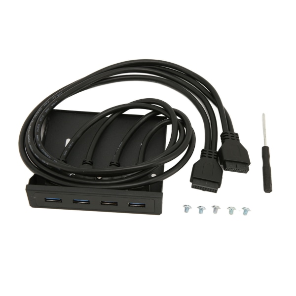 USB frontpanel 4 porter USB 3.0 dobbel 19 pins stabil overføringsstøtte Hot Plug 3,5 tommers frontpanel for datamaskindeksel