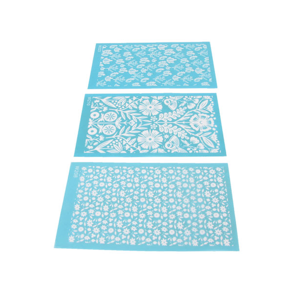 Polymer Clay Silk Screen sjablonger DIY Gjenbrukbare silketrykksett for smykker Leirøreringer Dekor 208, 210, 223