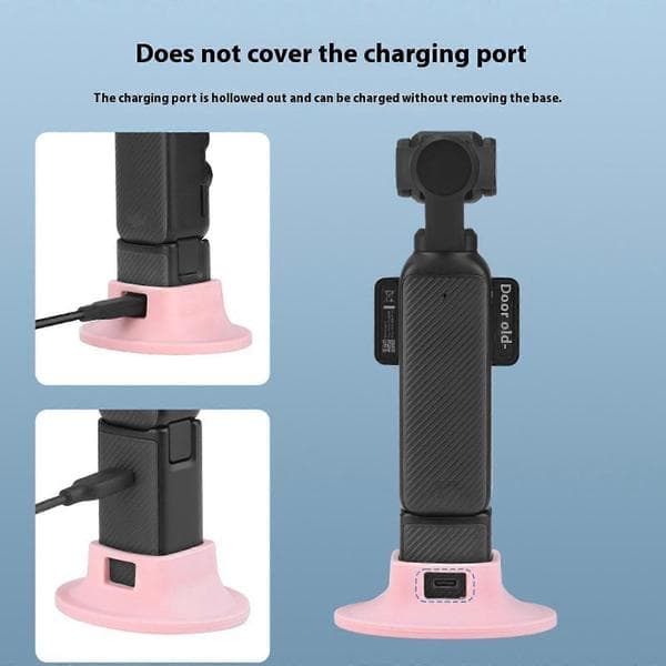 Sklisikker solid silikonbase håndholdt kamera for Pocket 3 kamera skrivebordsstativholder støttebase tilbehør Black