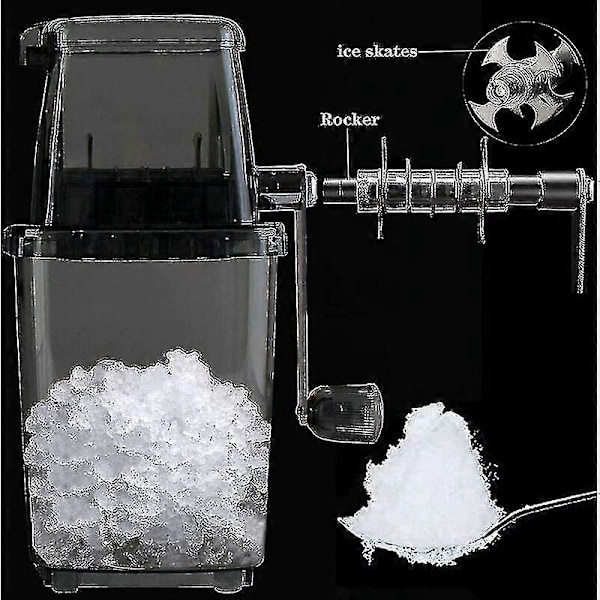 Manuell Iskross Rotations Iskross Cocktails Slush Krossad Ismaskin Smoothies Iskrossmaskin Hem 1,25l Krom Iskross Iskuber Drycker C