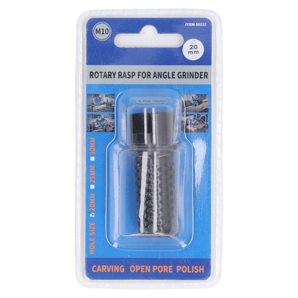 M10 roterande raspfilbit svart polerad finish träskärning hålborrbit för vinkelslip 20mm/0,8in