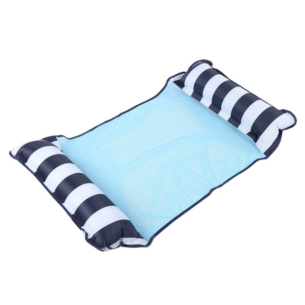 Foldbar Dobbeltformål Flydende Seng Vand Dæk Stol Sofa Hængekøje med Mesh Swimmingpool Tilbehør (lyseblå)