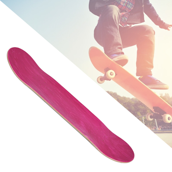 Lønnetre Elastisk Antiskli Dobbel Rocker Skateboard Deck Longboard Panel (Rose Red)