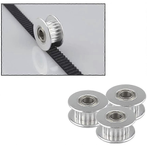 10 st Prime GT2 Spännrulle 20 Tänder 5mm Hål, Aluminiumlegering GT2 Spännrulle med Dubbla Kullager, för 3D-Skrivare 6mm Bredd Tandrem