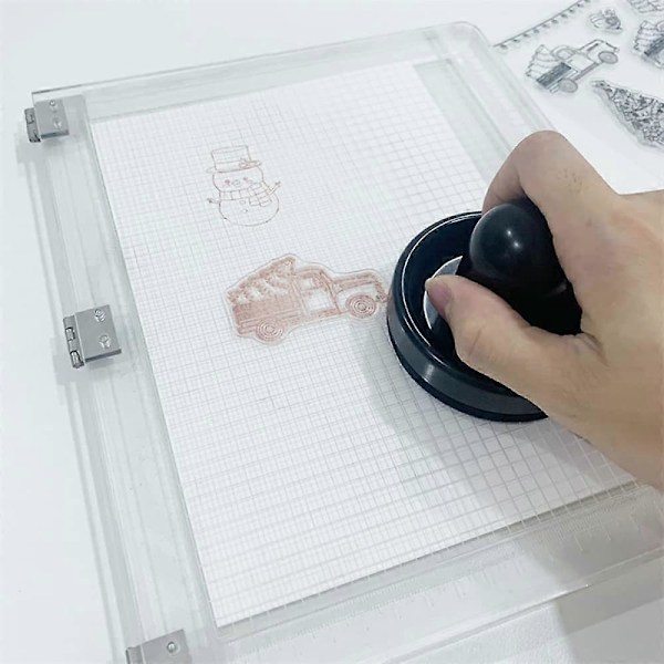 Tryckverktyg för gummistämplar för DIY Scrapbooking Hantverk Stämpel Präglingsverktyg, Precisions Stämpelpress Stämpel Positioneringsverktyg Konsttillbehör Stämplingsverktyg