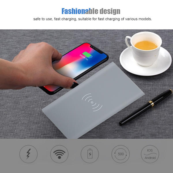 QI 3-in-1 langaton laturi Power Bank Nopea lataus Qi-matkapuhelinlaturi (harmaa)