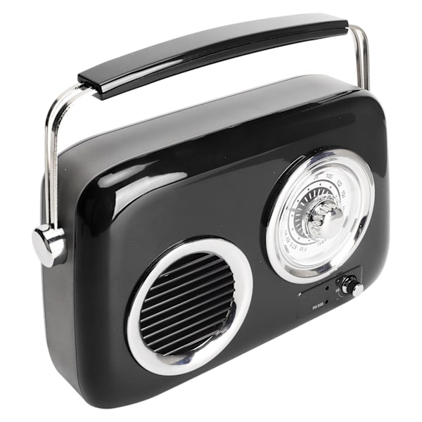 Retro Radio Bluetooth Kaiutin Kannettava Kädessä pidettävä HiFi Stereo Ääni Söpö vanhanaikainen radiokaiutin juhliin ulkona musta