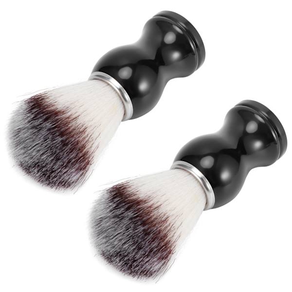 2 stk. Bærbar syntetisk nylon skjeggbørste salong ansiktsrens barberbørste pleieverktøy for menn