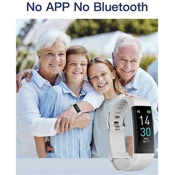 Fitness Skrittellerklokke Uten Bluetooth Uten App Stegteller Søvnmonitor Kaloriteller (Hvit)
