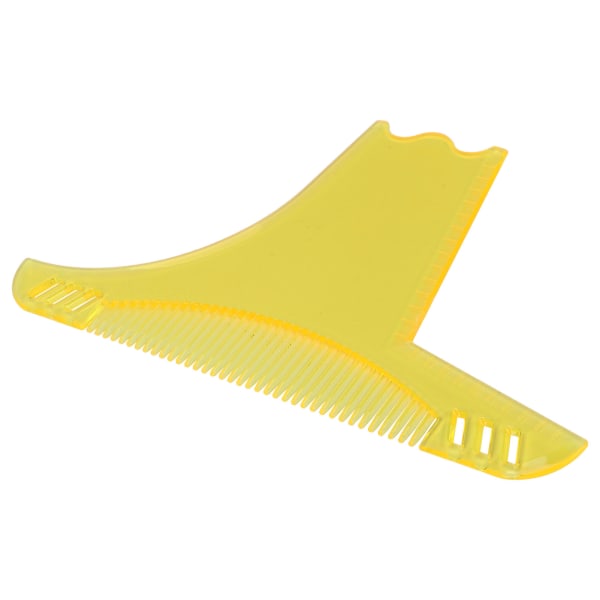 Mænds gennemsigtigt skægformningsværktøj Plastoverskæg-styling Shaper-skægskabelonvejledning Gennemsigtig gul