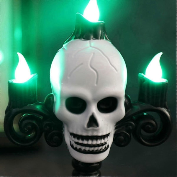 16cm Hodeskalle Gatelampe Elektronisk Lys for Halloween Bar Dekorasjon