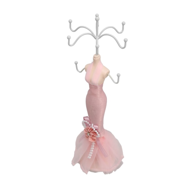 Skyltdocka Stativ Hängande Torn Display Resin Ring Ställ Modell Klänning för tjejer Kvinnor Rosa