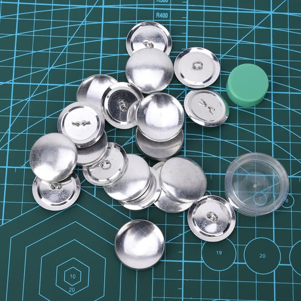 Stoffpose Dekk Knapper Kit Rund Knapp Base DIY Håndlaget Håndverk Spenne Verktøy 30MM