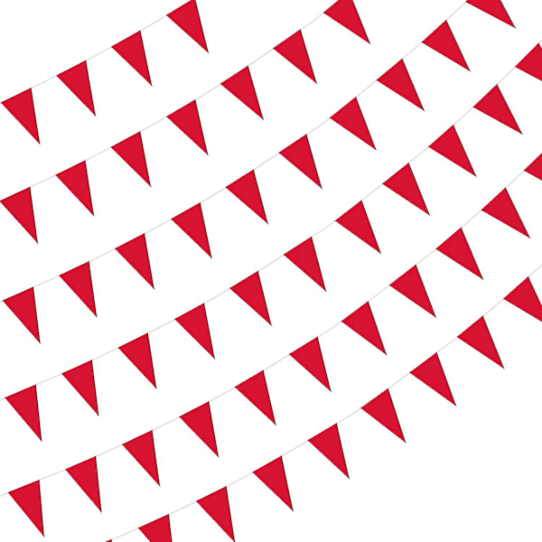 Röda Vimplar Banner Flaggor Sträng - DIY Bunting Flaggor, Festdekorationer för Stora Öppningar, Barnkalas, Fester - 80m