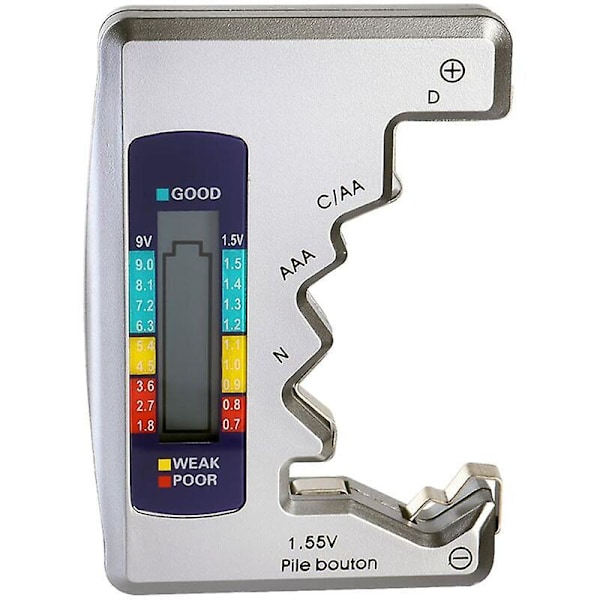 Universal Digital Batteritestare för AA AAA C D N 9V 1.5V Knappceller Mini Batterier