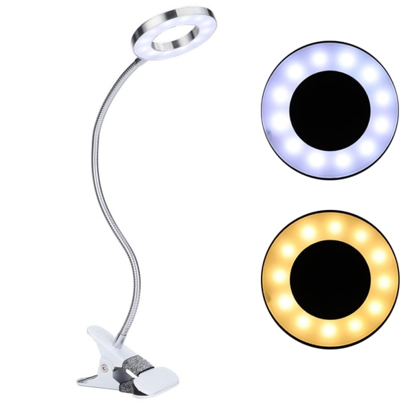 Sminklampa med klämma - USB Circle LED-lampor för skönhetssalong, ögonbryn, läpptatuering och skrivbord
