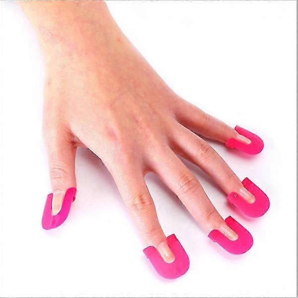 Neglelak Stencil Hjælp - Ingen Rod Manicure - Pink Plast Neglelak Stencil - Fransk Manicure Guide Zekai