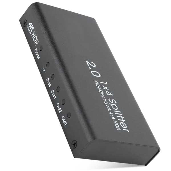 HDMI2.0 High Definition Splitter 4K 60HZ 1x4 HDMI 1 ind 4 ud Split Screen 100‑240VUK