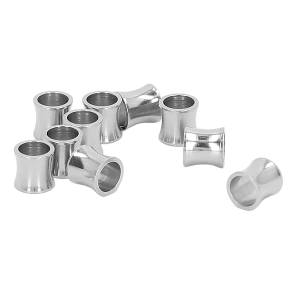 10 st metalldistanspärlor 8 mm längd rostfritt stål glänsande silver distanspärlor för DIY smyckestillverkning