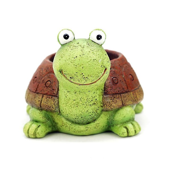 Skildpadde Sukkulente Plantepotte - Mini Harpiks Plantepotte til Hjemmekontor