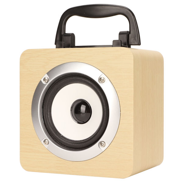 Bärbara Bluetooth högtalare Kraftig bas Stereo Retro Trådlös minihögtalare i trä för fest utomhus