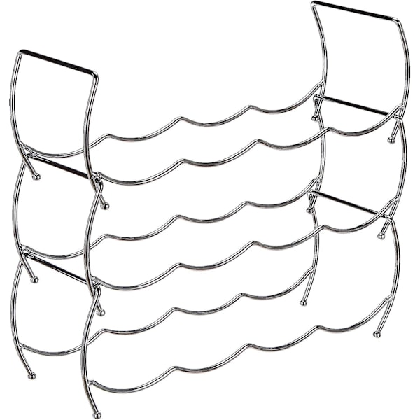 Hopeanväriset metalliset pullotelineet, 1 kpl, 43 x 14,5 cm