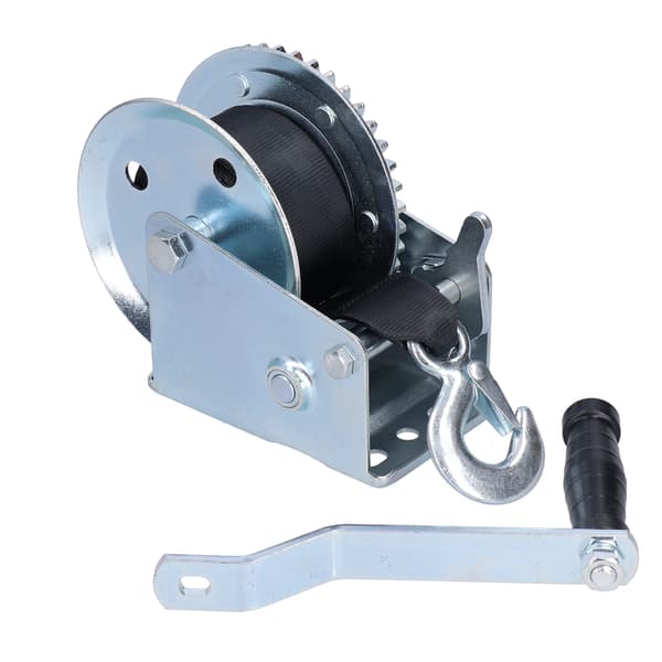 1000LBS Kraftig Spil med 6M Rem Håndsving Kabel Gear Manuel Trailer Spil