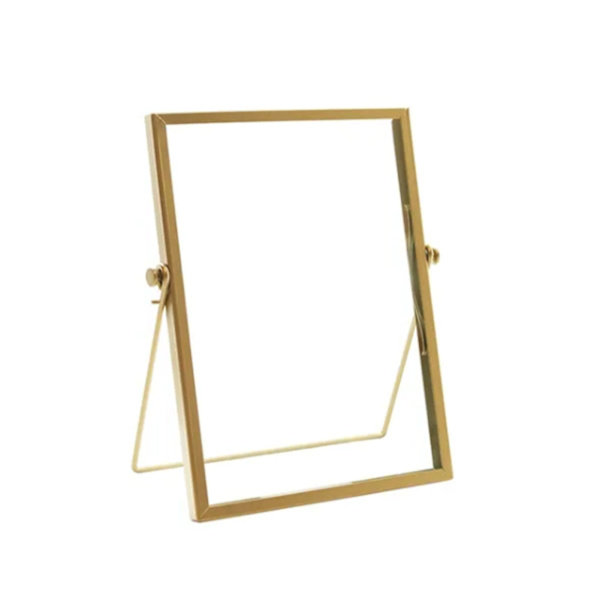Billedramme Display Transparent Glas Jern Støtte Bordplade Tørret Blomst Ramme til Hjemmedekorationer 6 Tommer