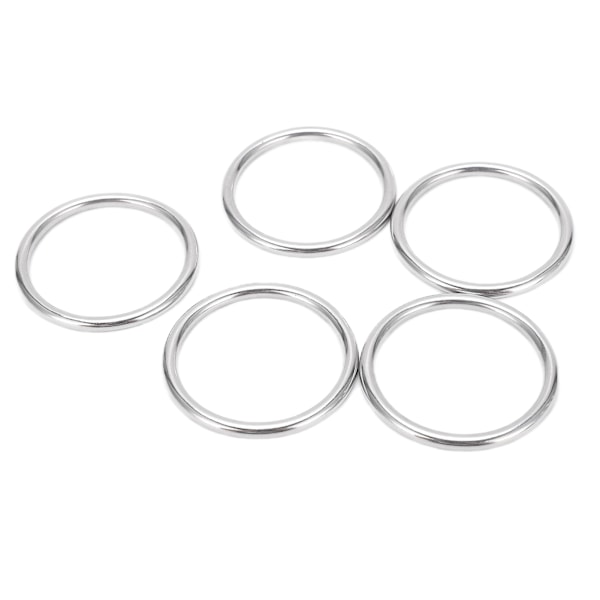 5 STK svejset o-ring rustfrit stål marinekvalitet rund ring til sejldykning bagage4x40mm