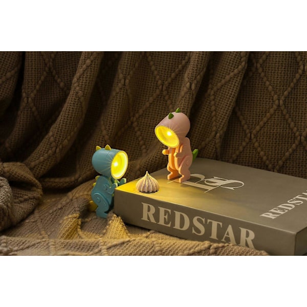 Pink Dinosaur Skrivebordslampe - Dinosaur Legetøj Børnelampe, Tegneserie Dinosaur Natlampe Borddekoration til Børneværelse, Stue, Soveværelse