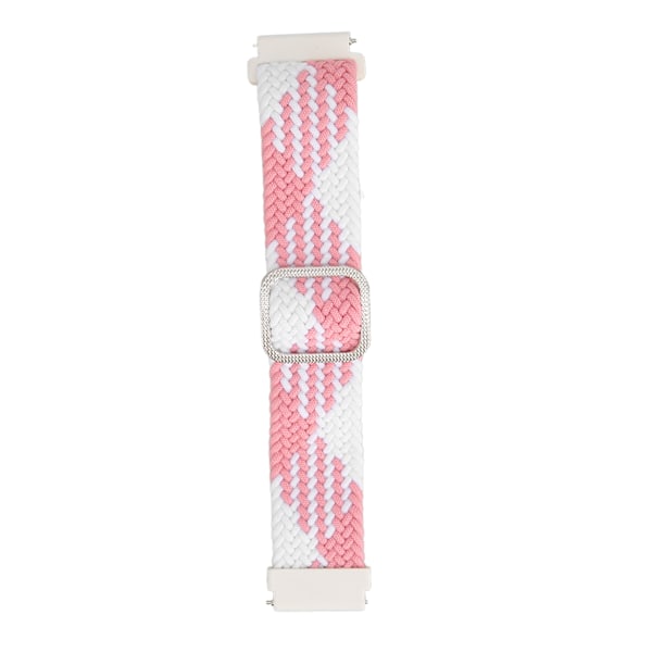 22mm klockarmband elastisk nylon flätad justerbar handledsrem armband för Huawei Watch 3Pink White