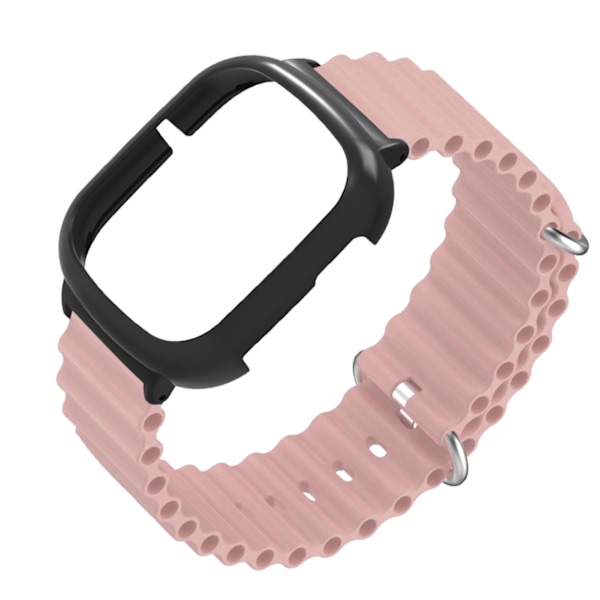 Smart Watch Cases PC Beskyttende Skal Ur Skærmbeskytter Bezel Ring Ramme med Silikone Urrem til Honor 4 Pink