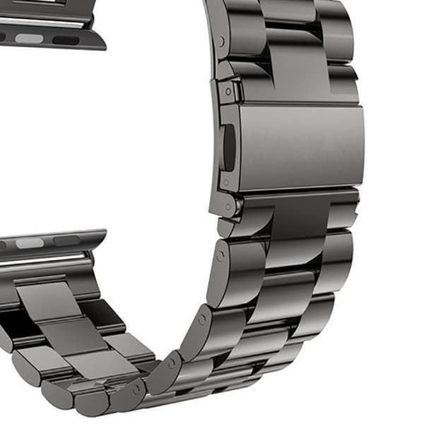 Metal Urrem Nem at Justere Udskiftning Rustfrit Stål Urrem til IOS Watch Sort 45mm/1.77in