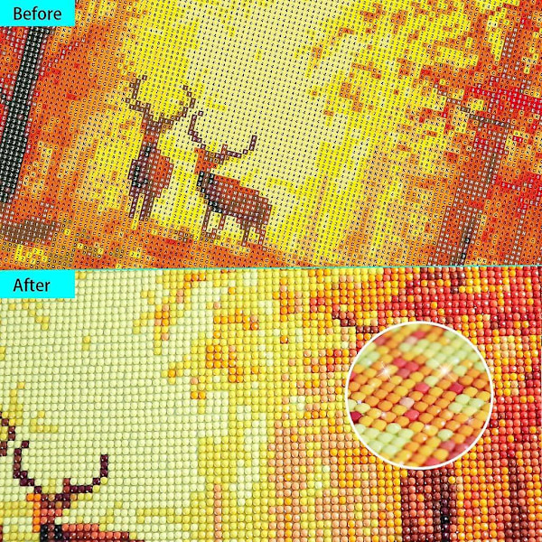 Kristallihirven ja linnun diamond painting aikuisille - Täysporainen tekojalokivikirjonta