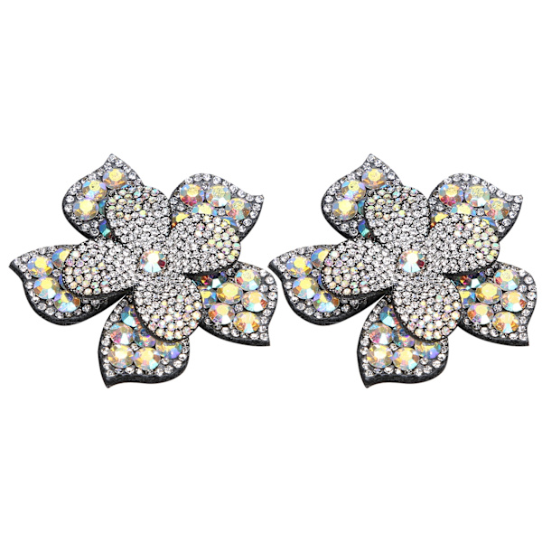 2 stk Crystal Diamond Patches Applikasjoner Klistremerker Blomster Klær Sko Dekorasjon DIY AccessoryAB Farge