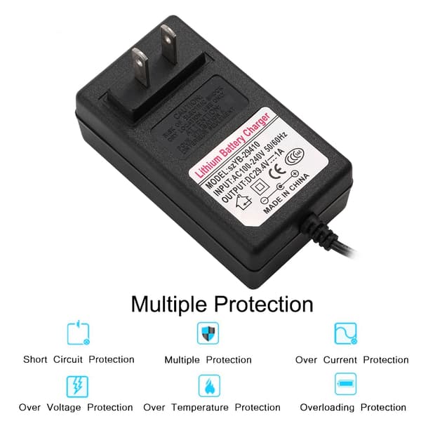 29.4V1A Strømforsyning Batteriladeradapter for Smart Balansebil Scooter 100-240V (US-plugg)