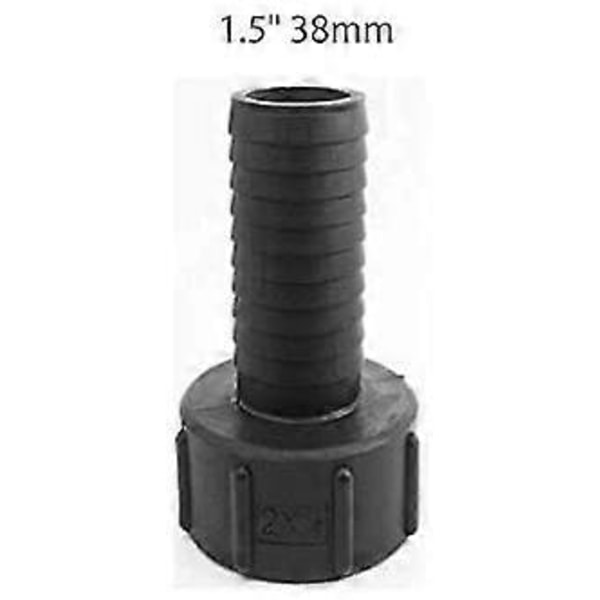 Tankslangeadapter Plast IBC Tank Adapter Haveslange Adapter Fittings Værktøj 60mm Gevind Import til 1,5\"(38mm) Tilslut Slange (Pakke med 1)